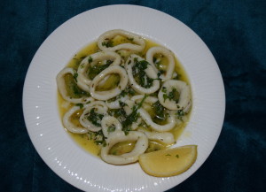 Sautéed Calamari with Parsley and Garlic