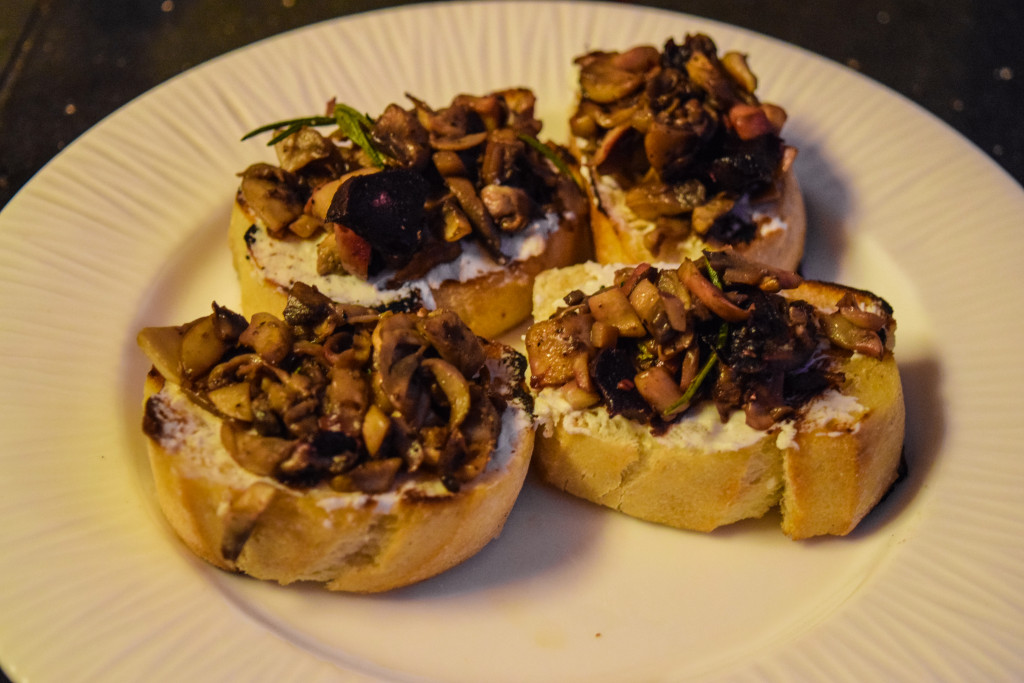 Goat Cheese and Mushroom Crostini